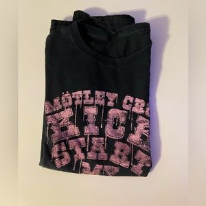 Black t-shirt pink lettering